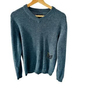 Y2K Heather Blue Vintage V-Neck Volcom Men's Sweater Size Medium